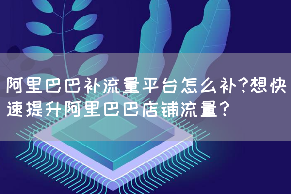 阿里巴巴补流量平台怎么补?想快速提升阿里巴巴店铺流量？